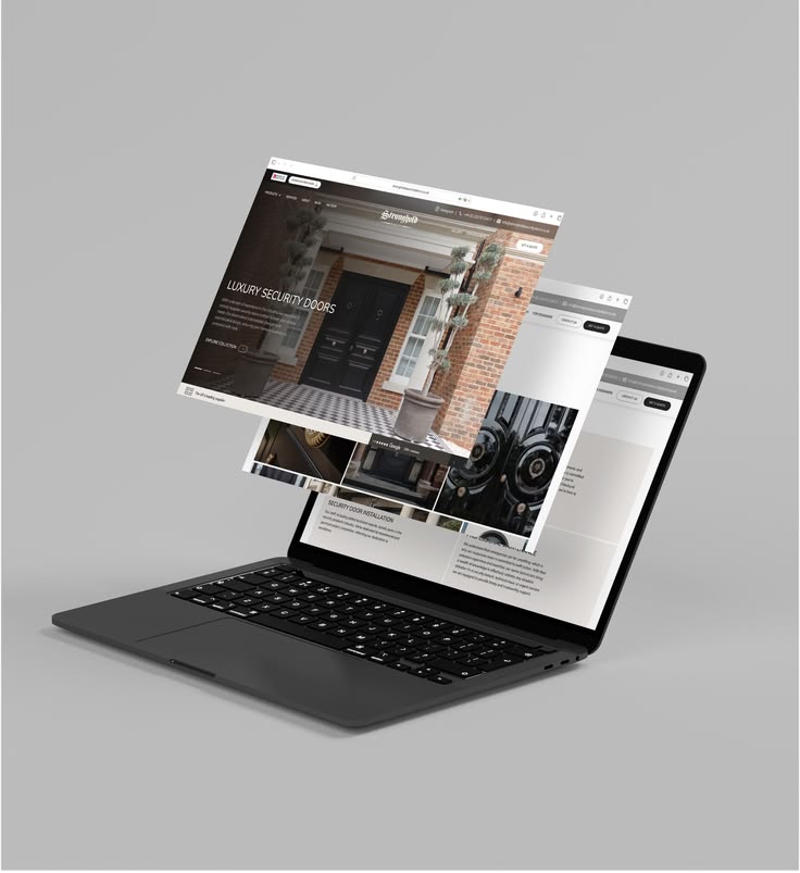 Strong Hold website reference by Rattlesnake Group, with layered website pages above a laptop